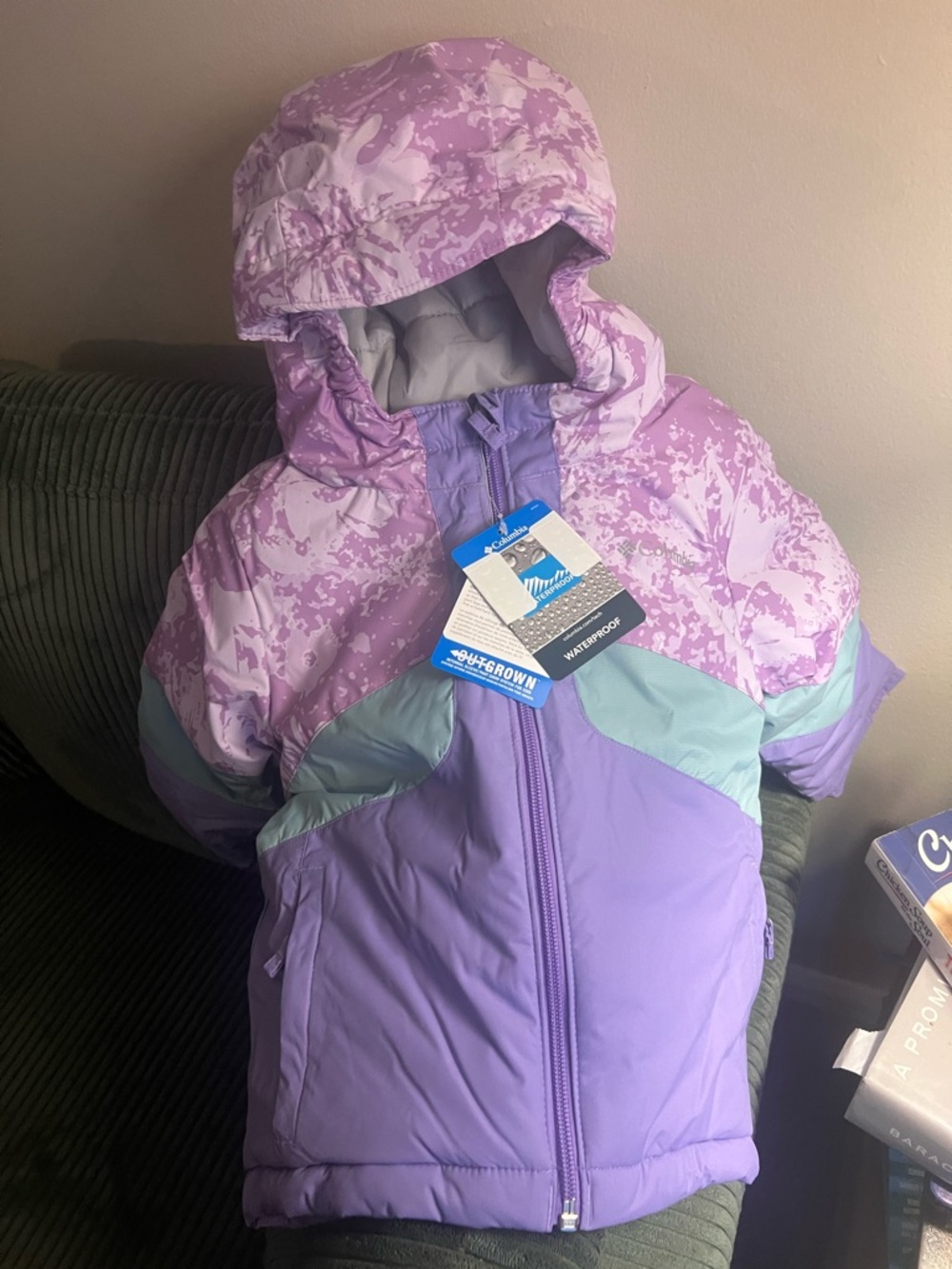 Columbia Kids Purple, Lavender & Mint Hooded Puffer Jacket